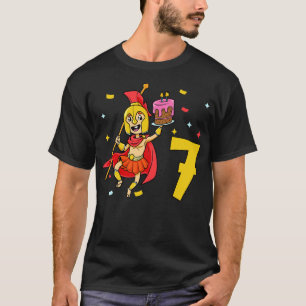 T-shirt J'ai 7 ans avec un anniversaire de enfant spartiat