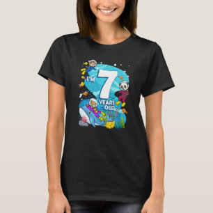 T-shirt J'ai 7 ans Vieux Océan Plongeur Plongée Terre Anim