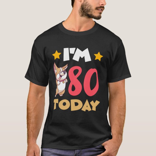 T-shirt J'ai 80 ans aujourd'hui (Devant)