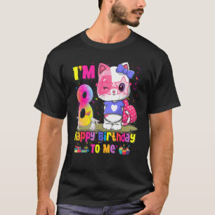 T-shirt J'ai 8 ans 8e anniversaire filles Ados Chat