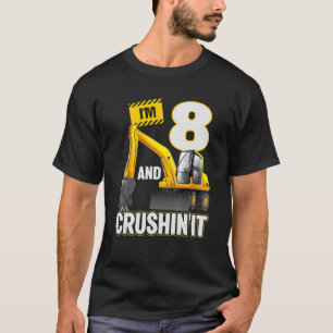 T-shirt J'ai 8 ans et creuser l'excavateur de construction