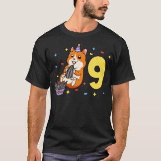 T-shirt J'ai 9 ans avec anniversaire de enfant hamster 9 a