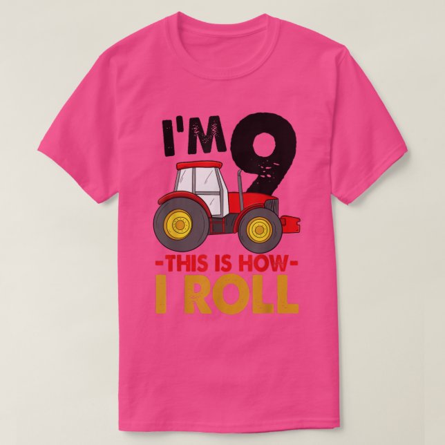 T-shirt J'ai 9 ans C'est comme ça que je roule Camion Anni (Design devant)
