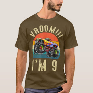 T-shirt J'ai 9 ans Vroom 9e Anniversaire de fête Voiture