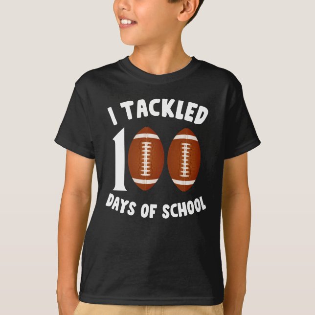 T-shirt j'ai abordé 100 jours de football scolaire (Devant)