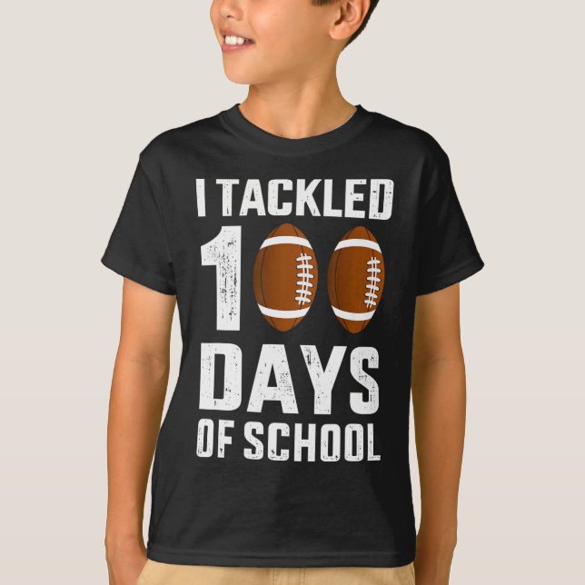 T-shirt J'ai abordé 100 jours école 100e jour de football  (Devant)