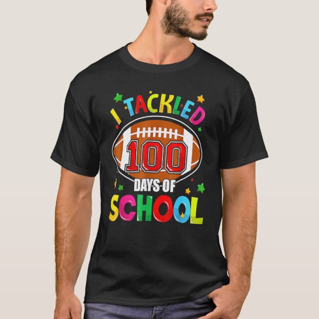 T-shirt J'Ai Attaqué 100 Jours De Football Scolaire 100E J (Devant)