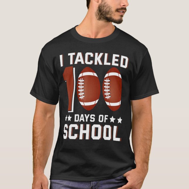 T-shirt J'Ai Attaqué 100 Jours De Football Scolaire 100E J (Devant)