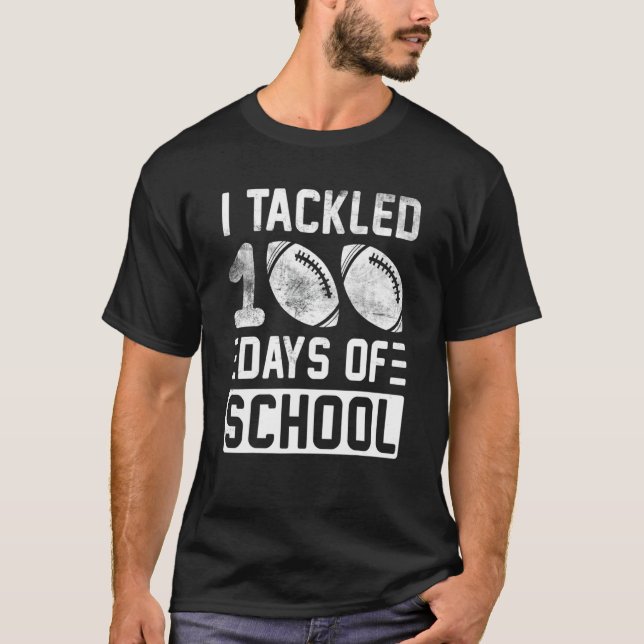 T-shirt J'Ai Attaqué 100 Jours De Football Scolaire Garçon (Devant)