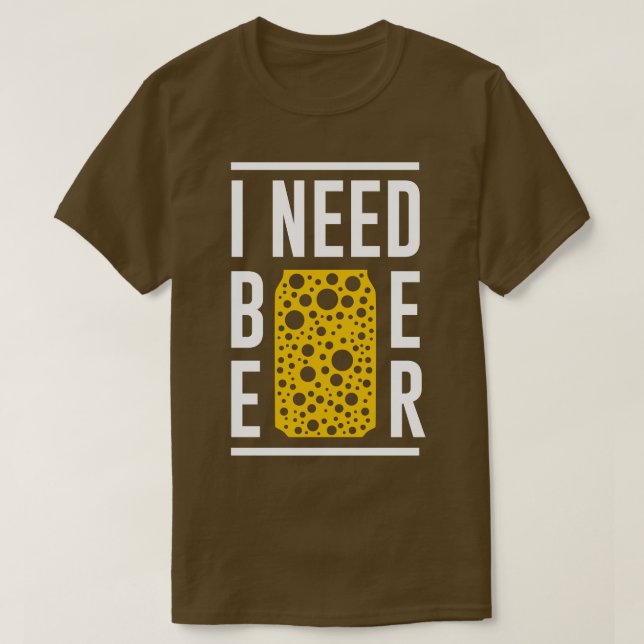 T-shirt J'Ai Besoin De Bière (Design devant)