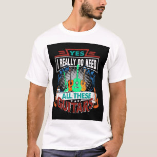 T-shirt J'Ai Besoin De Ces Arts numériques De Guitares