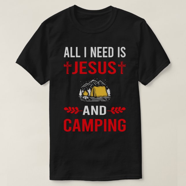 T-shirt J'Ai Besoin De Jésus Et Camping Camping Camper (Design devant)