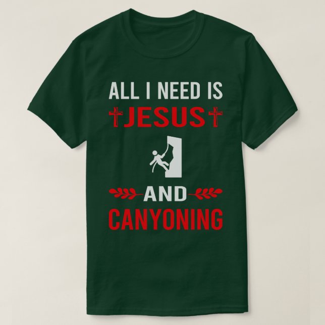 T-shirt J'Ai Besoin De Jésus Et Canyoning Canyon Canyon (Design devant)