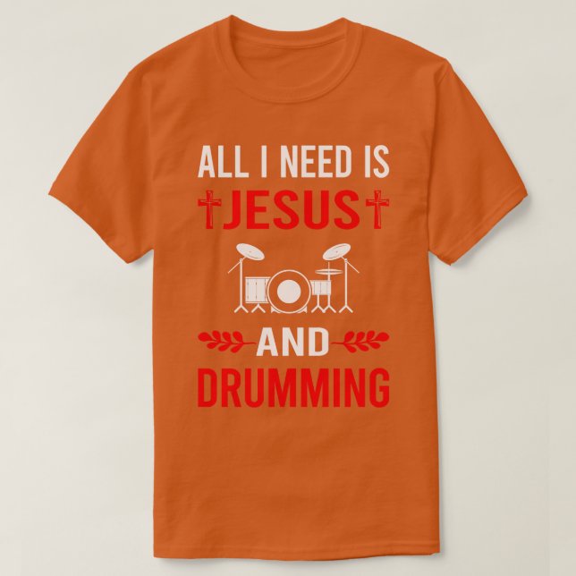 T-shirt J'Ai Besoin De Jésus Et De Drummer Drummer Drum Dr (Design devant)