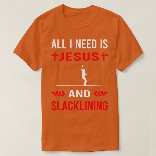 T-shirt J'Ai Besoin De Jésus Et Slackline Slackliner (Design devant)