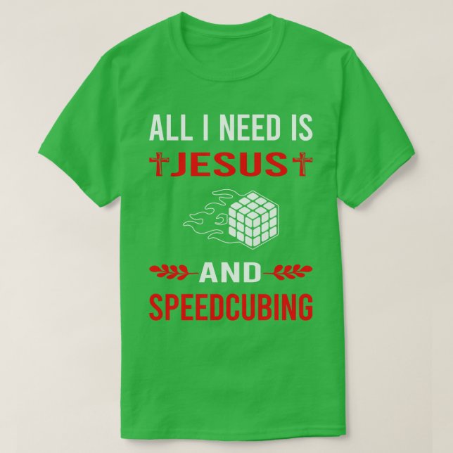 T-shirt J'Ai Besoin De Jésus Et Speedcube Speedcube Speedc (Design devant)