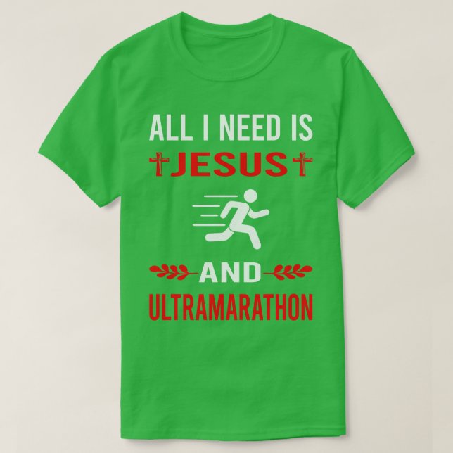 T-shirt J'Ai Besoin De Jésus Et Ultramarathon Ultra Distan (Design devant)