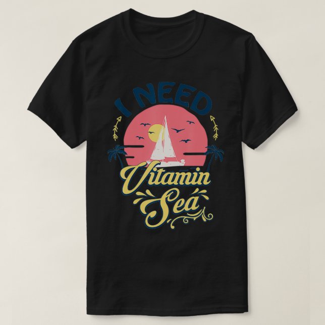 T-shirt J'ai besoin de la mer de vitamine (Design devant)