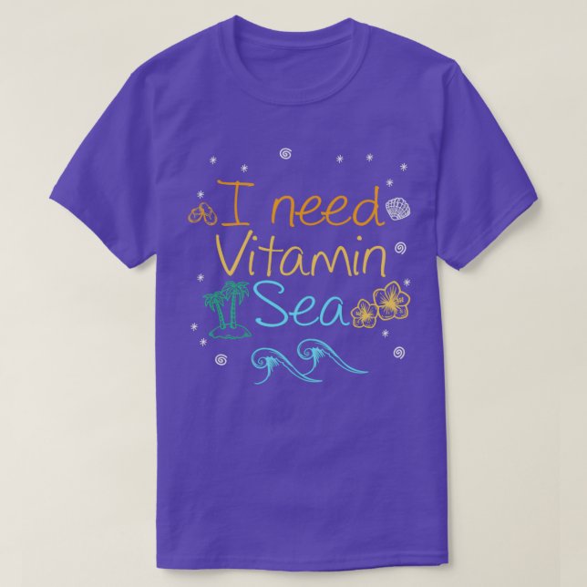 T-SHIRT J'AI BESOIN DE LA MER VITAMINE (Design devant)