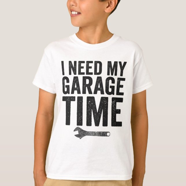 T-shirt J'Ai Besoin De Mon Garage Temps Drôle Voiture Enth (Devant)