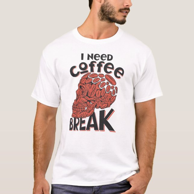 T-shirt j'ai besoin de pause café Black coffee lotte (Devant)