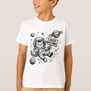 T-shirt J'ai Besoin De Plus D'espace Drôle Chat Astronaute