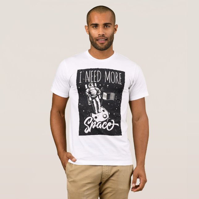 T-shirt J'ai besoin de plus d'espace - Rétro Astronaut Tee (Devant entier)