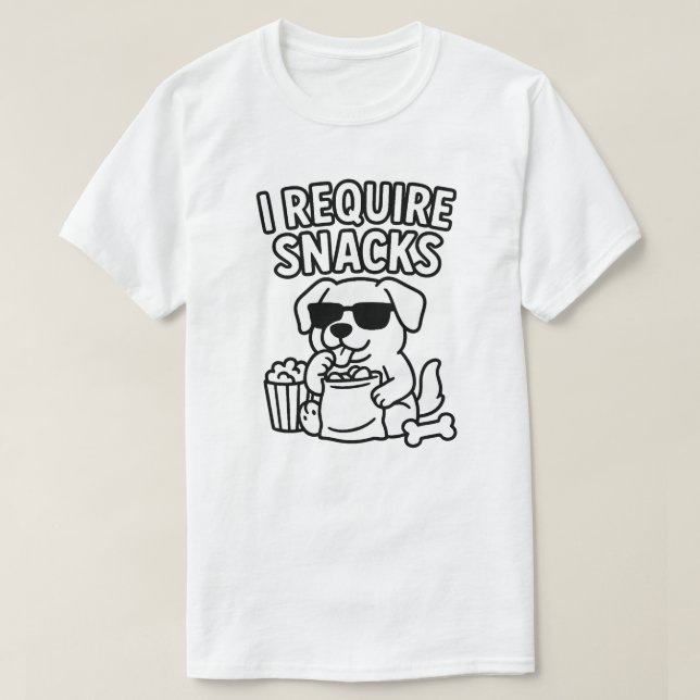 T-SHIRT J'AI BESOIN DE SNACKS (Design devant)