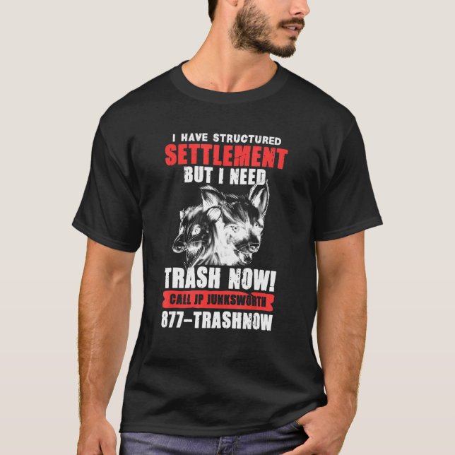 T-shirt J'Ai Besoin De Trash Now Opossum Animal Scream Pos (Devant)