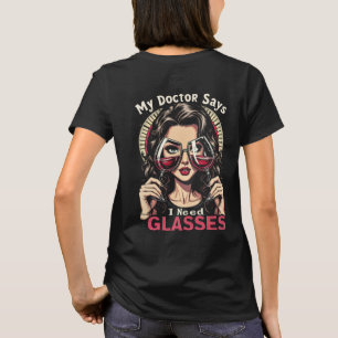 T-shirt J'Ai Besoin De Vins De Lunettes, Cadeau Pour Son D