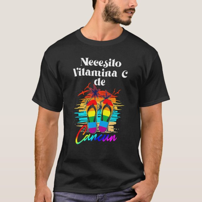 T-shirt J'ai besoin de vitamine C Cancun Mexique Vacances  (Devant)