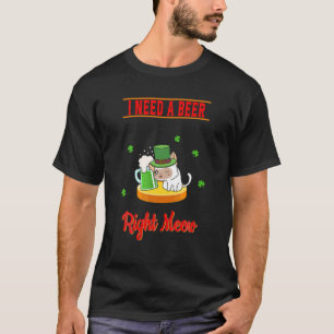 T-shirt J'ai besoin d'une bière, chat irlandais bière dict