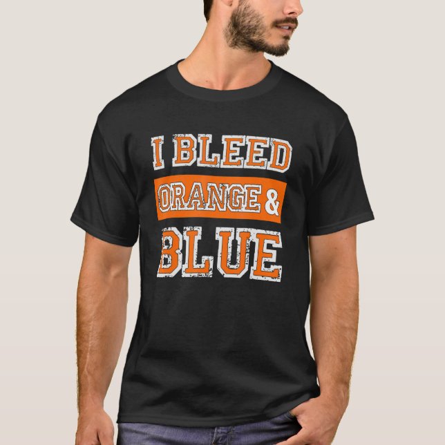 T-shirt J'ai Bleed Blue & Orange Sports Team Jour (Devant)