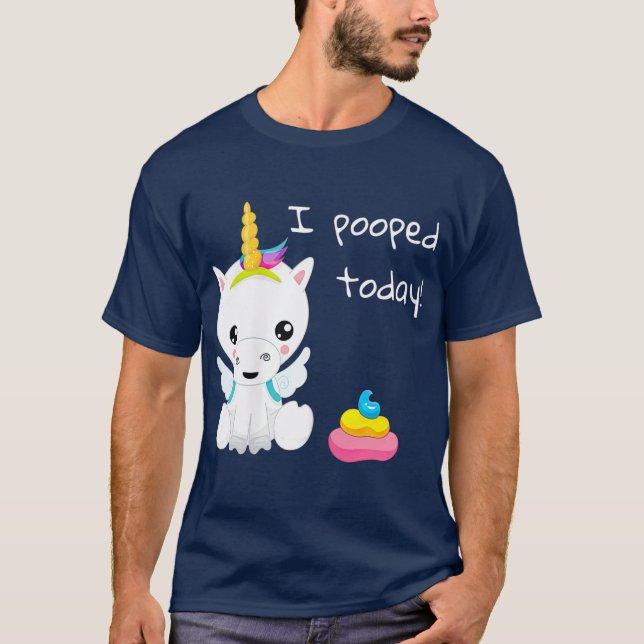 T-shirt J'ai bouché aujourd'hui mignon licorne blanche (Devant)