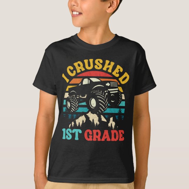 T-shirt J'ai broyé la 1ère classe Monster Truck Graduation (Devant)