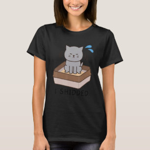 T-shirt J'Ai Caché Chat Pooping Chat Kitty Kitten 1