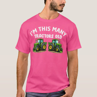 T-shirt J'AI Cet Âge Tracteurs Vieux Garçon 2E Anniversair