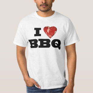 T-shirt J'ai coeur BBQ, Steak Heart Shape Funny Grilling
