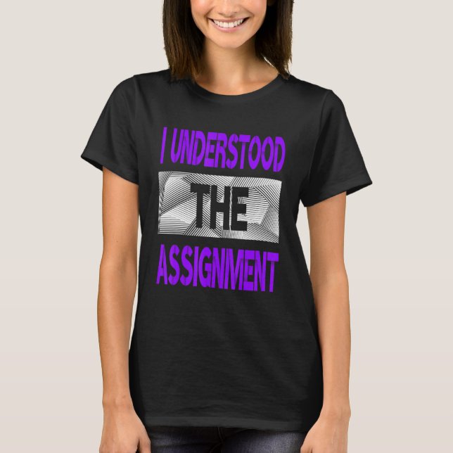 T-shirt J'Ai Compris L'Affectation Couleur Violet Graphiqu (Devant)