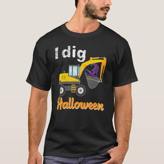 T-shirt J'ai creusé Halloween Excavateur Citrouille Tracte (Devant)