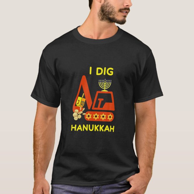 T-shirt J'Ai Creusé Hanoukka Crane Construction Enfants Ch (Devant)