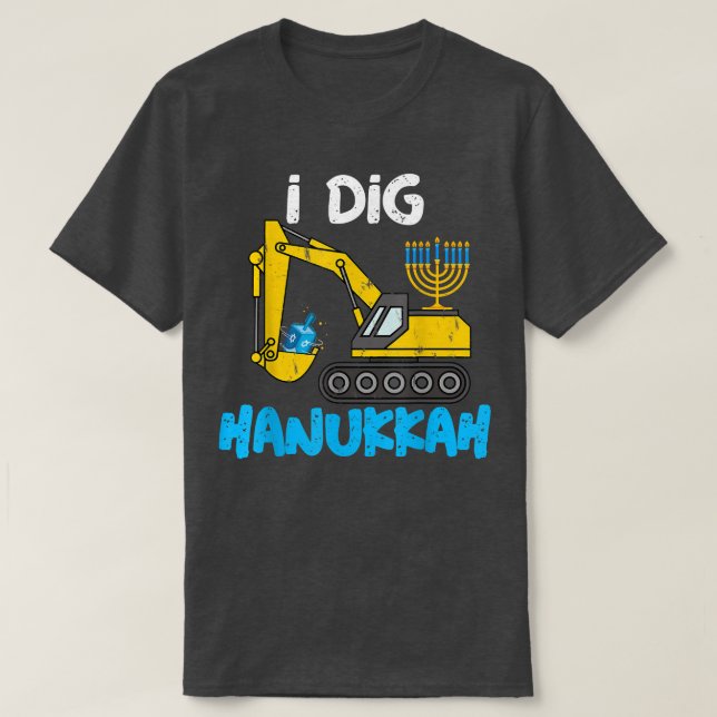 T-shirt J'Ai Creusé Hanoukka Ecavator Construction Toddler (Design devant)