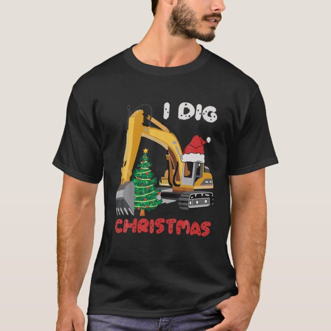 T-shirt J'Ai Creusé Le Tracteur Backhotte De Noël Avec Noë (Devant)