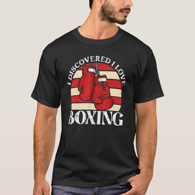 T-shirt J'ai découvert que j'aime la boxe Boxing Retro Vin (Devant)