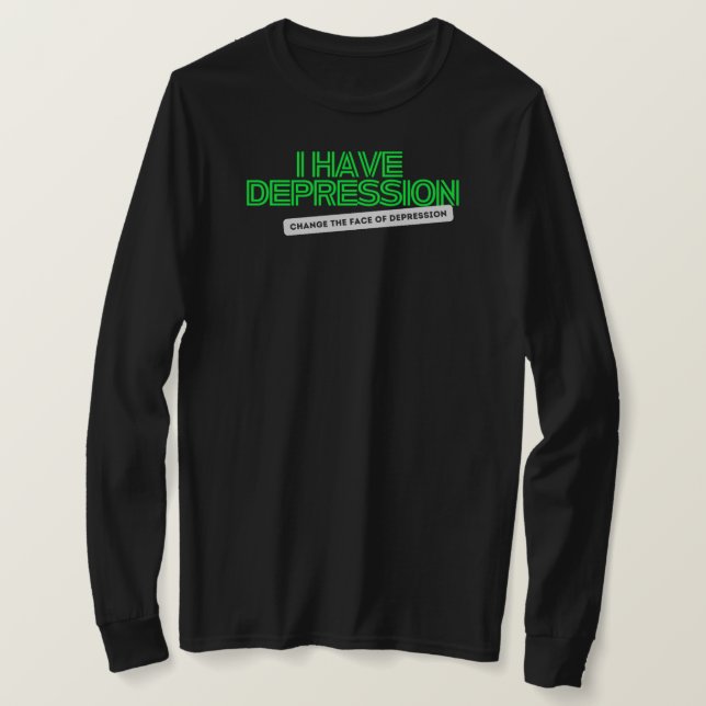 T-shirt J'ai Depression_ Neon FB_ Long (Design devant)