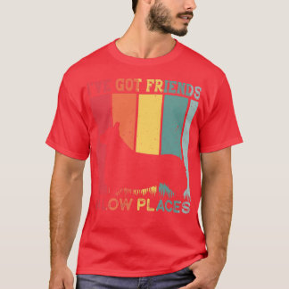 T-shirt J'Ai Des Amis En Bas Endroit Drôle Chien Vintage C