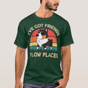 T-shirt J'ai des amis en bas lieu Tricolor Corgi Cadeaux