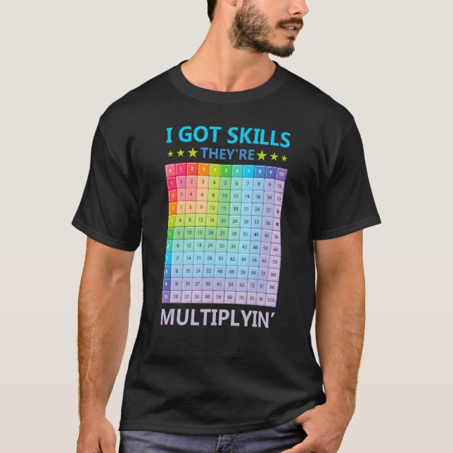 T-shirt J'ai des compétences Ils multiplient les maths Ens (Devant)