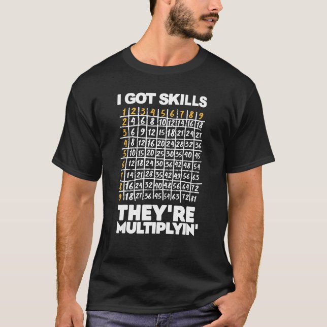 T-shirt J'ai des compétences Prof de maths Mathématiques   (Devant)