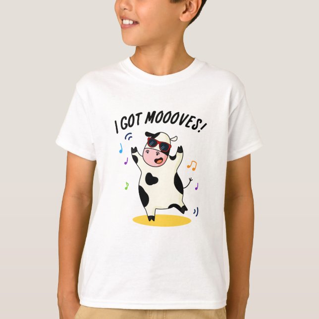T-shirt J'Ai Des Mooos Drôle Dansant Pun De Vache (Devant)
